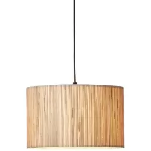 Endon Longshore Single Pendant Ceiling Lamp, Natural Seagrass, Matt Black