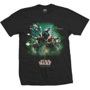 Star Wars - Rogue One Rebels Poster Unisex Large T-Shirt - Black