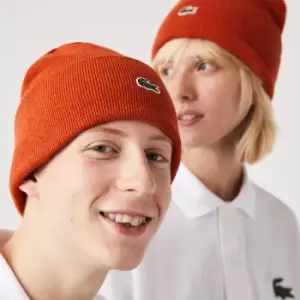 Unisex Lacoste Wool Beanie Size Unique size Orange