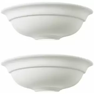 Loops - 2 pack Dimmable LED Wall Light Unglazed Ceramic Lounge Lamp Up Lighting Fitting