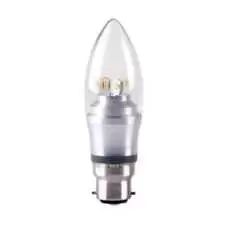 Kosnic 4W KTC LED BC/B22 Candle Warm White - KDIM04CND/B22-SLV-N30