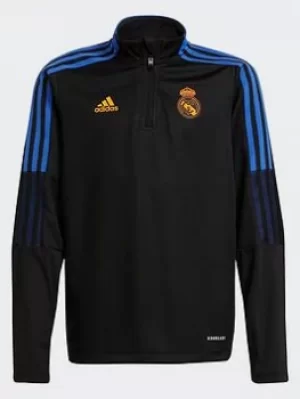 adidas Real Madrid Tiro Training Top, Black, Size 7-8 Years