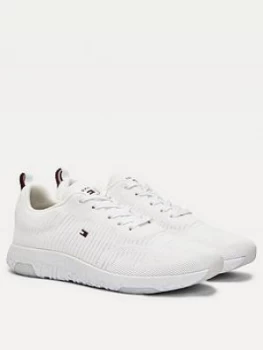 Tommy Hilfiger Corporate Knit Rib Runner Trainers - White