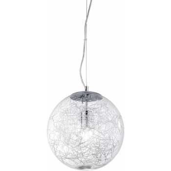 Ideal Lux Lighting - Ideal Lux Mapa Max - 1 Light Small Globe Ceiling Pendant Chrome, E27