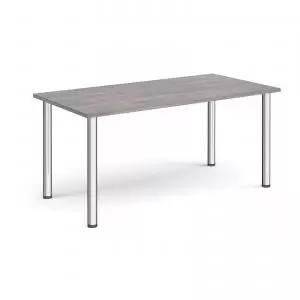 Semi circular chrome radial leg meeting table 1600mm x 800mm - grey