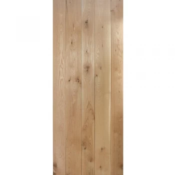 LPD Rustic Framed Ledged Unfinished Oak Internal Flush Door - 1981mm x 838mm (78 inch x 33 inch)