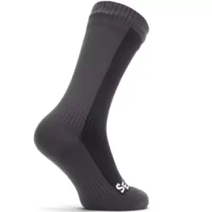 SealSkinz Waterproof Cold Weather Mid Length Socks Black/Grey Small