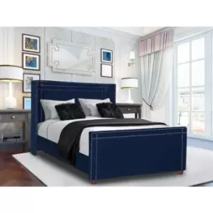 Envisage Trade - Cubica Upholstered Beds - Plush Velvet, Super King Size Frame, Blue - Blue