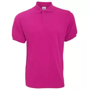 B&C Safran Mens Polo Shirt / Mens Short Sleeve Polo Shirts (XL) (Fuchsia)