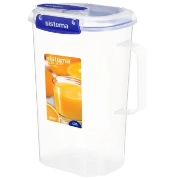 Sistema 2L Juice Jug - Clear w/Blue