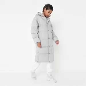 Missguided Longline Padded Puffer - Grey