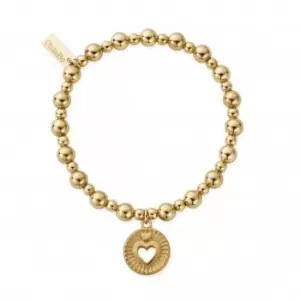 Gold Mini Small Ball Guiding Heart Bracelet GBMSB3221