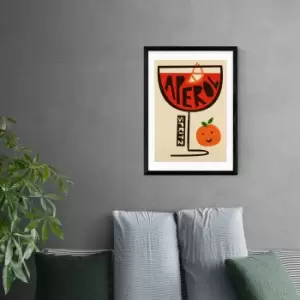 East End Prints Aperol Spritz Print MultiColoured