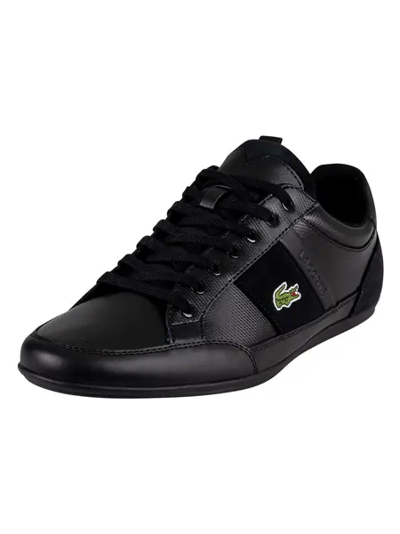 Lacoste Chaymon BL 22 2 CMA Leather Trainers Black 9 UK