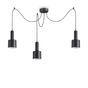 Holly Indoor Ceiling Pendant Lamp 3 Lights Black, E27