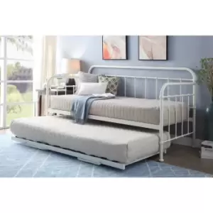 Crazy Price Beds Harlow White Metal Day Bed And Trundle