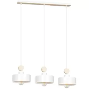 Emibig Tuniso White Bar Pendant Ceiling Light 3x E27