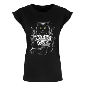 Grindstore Womens/Ladies Black Cat Club Premium T Shirt (XXL) (Black)