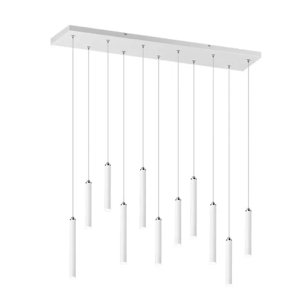 Tubular Modern 11 Light Cluster Bar Pendant Ceiling Light White Matt 3000K