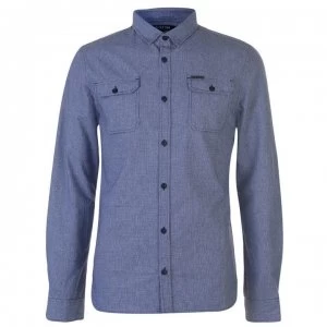 Firetrap Blackseal Dogtooth Shirt - White/Navy