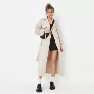 Missguided Tall Belted Sleeve Detail Trench Coat - Neutral