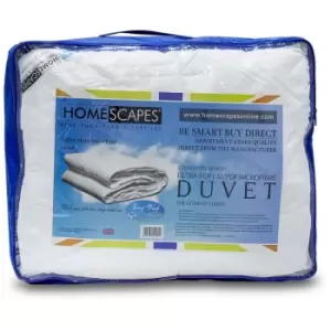 HOMESCAPES Luxury Hotel Quality Super Microfibre All Seasons Double Size Duvet - White