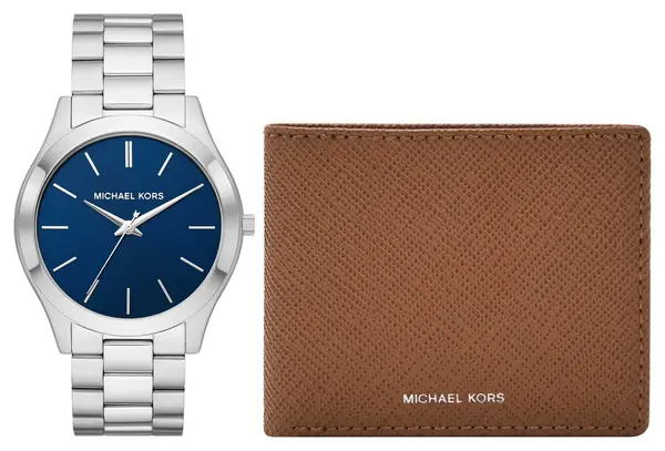 Michael Kors MK1060SET Slim Runway Blue Dial Steel Watch