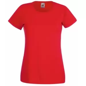 Fruit Of The Loom Ladies/Womens Lady-Fit Valueweight Short Sleeve T-Shirt (2XL) (Red)