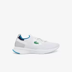 Lacoste Mens Run Spin Knit Textile Trainers Size 6.5 UK White & Blue