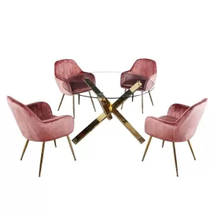 Laila 4 Seater Dining Set - Pink Pink