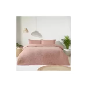 The Linen Yard Tufted Polka Dot Duvet Cover Set (Double) (Blush) - Blush