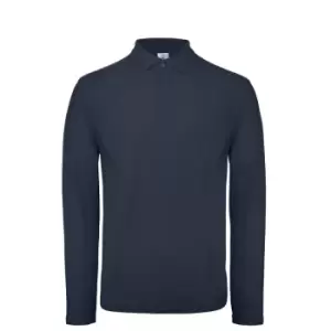 B&C ID.001 Mens Long Sleeve Polo (XS) (Ultramarine)