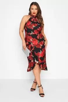 Floral Ruffle Wrap Dress