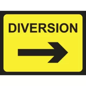 Zintec 1050 x 750mm Diversion Arrow Right Road Sign with Frame