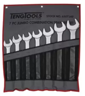 Teng Tools 6507JAF 7 Piece Jumbo Imperial Combination Spanner Set in Tool Roll