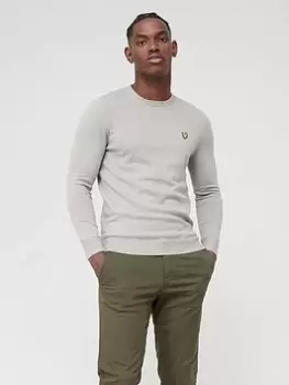 Lyle & Scott Lyle & Scott Crew Neck Cotton Merino Jumper, Khaki Size M Men