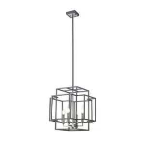 Delaware Ceiling Pendant, 4 Light E14, Anthracite, Satin Nickel