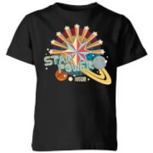 Captain Marvel Star Power Kids T-Shirt - Black - 11-12 Years