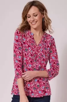 3/4 Sleeve Print Jersey Tunic