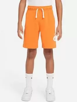 Nike Older Boys Nsw Core Hbr Short, Orange, Size S=8-10 Years