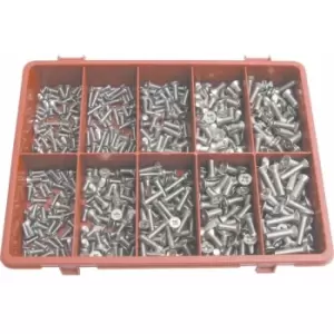 Qualfast - Metric Pozi Countersunk m/c Screw Kit A2 AVG-500PC