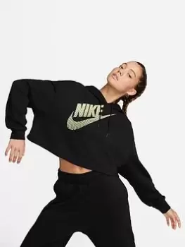 Nike Nsw Crop Hoodie, Black, Size XL, Women