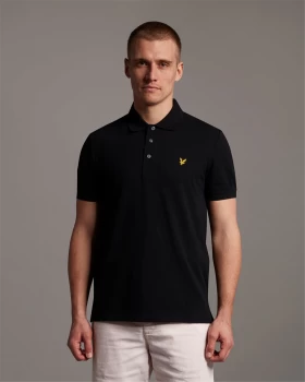 lyle & scott 1874 Short sleeves Men Black cotone strech