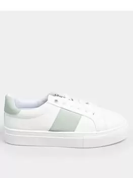 Yours Yours Extra Wide Fit Side Stripe Trainer Mint Green