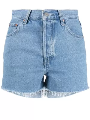 Levis Ribcage High Rise Denim Shorts - Blue Size 26, Women