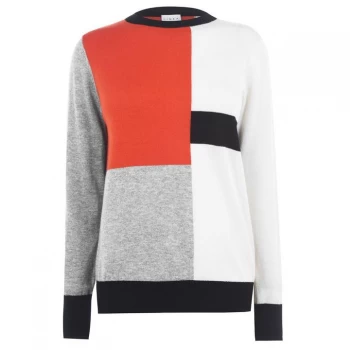 Linea Woolcash Crew Neck Jumper - Colourblock