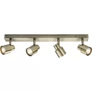 GU10 Quad Bar Spotlight - Antique Brass 230V IP20 50W