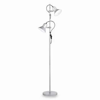 Polly 2 Light Double Floor Lamp Silver, E27