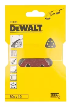 DEWALT Dt3091-Qz Detail Sanding Sheet 93X93Mm -60G (Pk10)