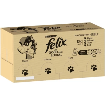 Felix As Good As It Looks Mega Pack 120 x 100g - Beef, Chicken, Cod and Tuna